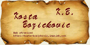 Kosta Božičković vizit kartica